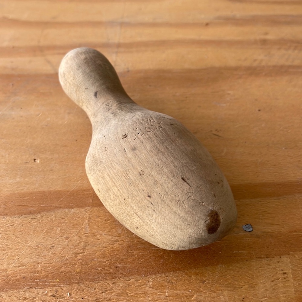 Vintage foot form wooden sock darner